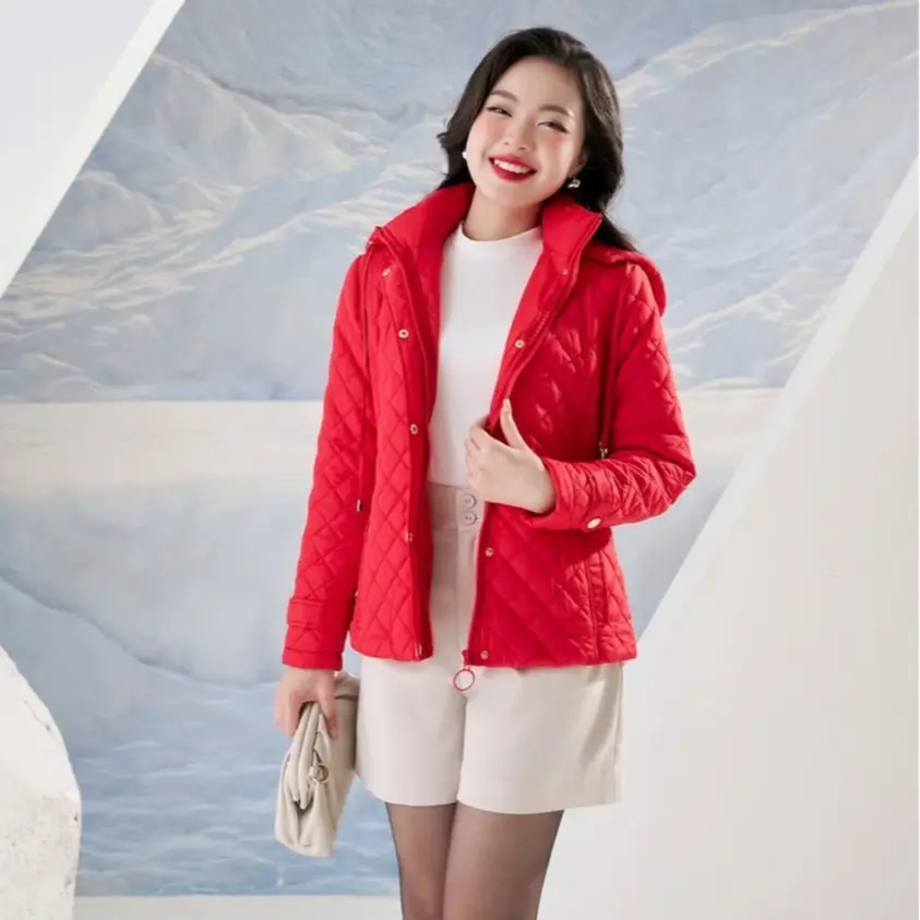 Áo Phao Nữ UNIVTH Siêu Nhẹ Trần Trám Túi Chéo Dáng Ôm Vừa Có Mũ Cao Cấp 1UAP128KN - UNI KOREAN FASHION - Women