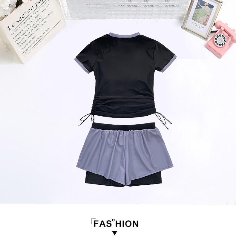 Product Introduction of Đồ Bơi Thể Thao, Hàng Mới Về, Dành Cho Phụ Nữ Và Cô Gái Đầy Đặn Ngoại Cỡ, Giấu Flab, Thiết Kế Xẻ Tà, Phong Cách Bảo Thủ, Mỏng Vừa Vặn, Thích Hợp Cho 100,00kg, Áo Tắm quần  ngố  tập  gym  nữ 13
