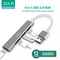 Gambar ZOLA 4 in 1 TYPE C USB Hub 3.0 High Speed 5Gbps USB Type C Adapter OTG dari Zola Indonesia Kota Administrasi Jakarta Barat 4 Tokopedia