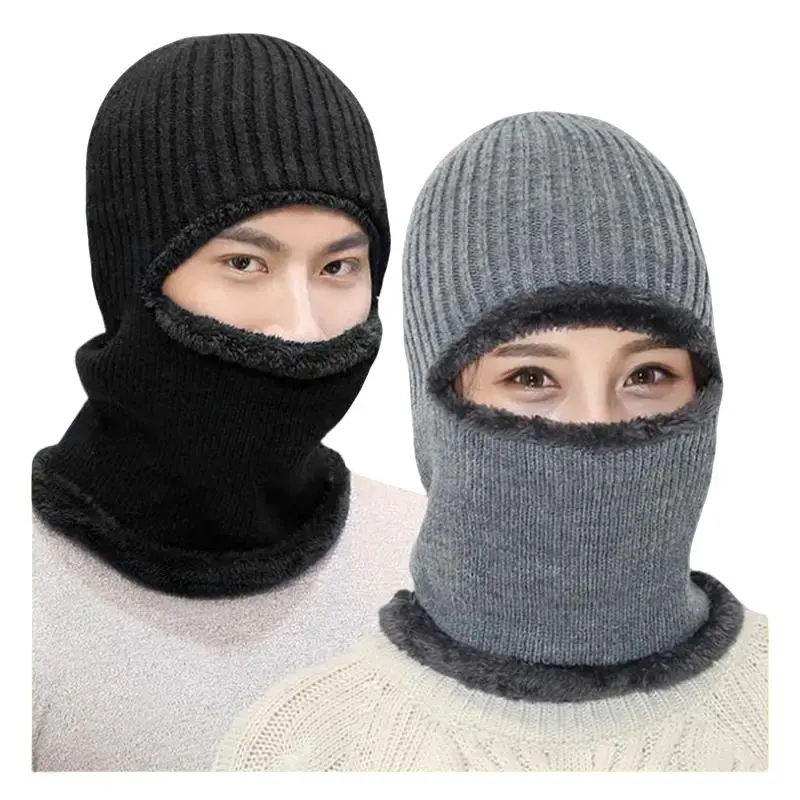 Mũ len Nam Nữ trùm đầu ninja, nón len trùm đầu mùa đông Cotton Trơn   Women Cap Hat