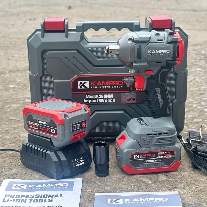 Máy Siết Bulong KAMPRO K360NM Không Chổi Than Đầu 1 2 Lực Siết 360N Bảo Hành 6 Tháng
