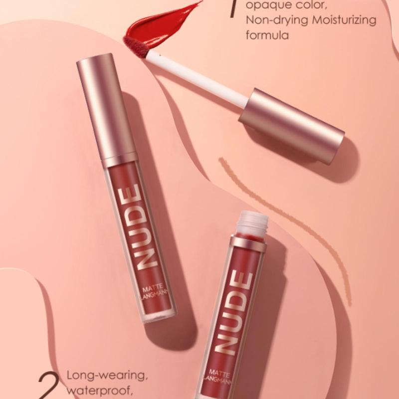 Long-lasting Waterproof Matte Lip Gloss & Lip Liner Makeup Set, 1/3 Sets Easy Coloring Lip Care Kit, Hydrating Lip Care Kit, Mystery Boxes, Brands Makeup Products, Birthday Box for Girl, Lip Care Products, Kbeauty, Valentine's Day Gift, Peachesmakeup 2