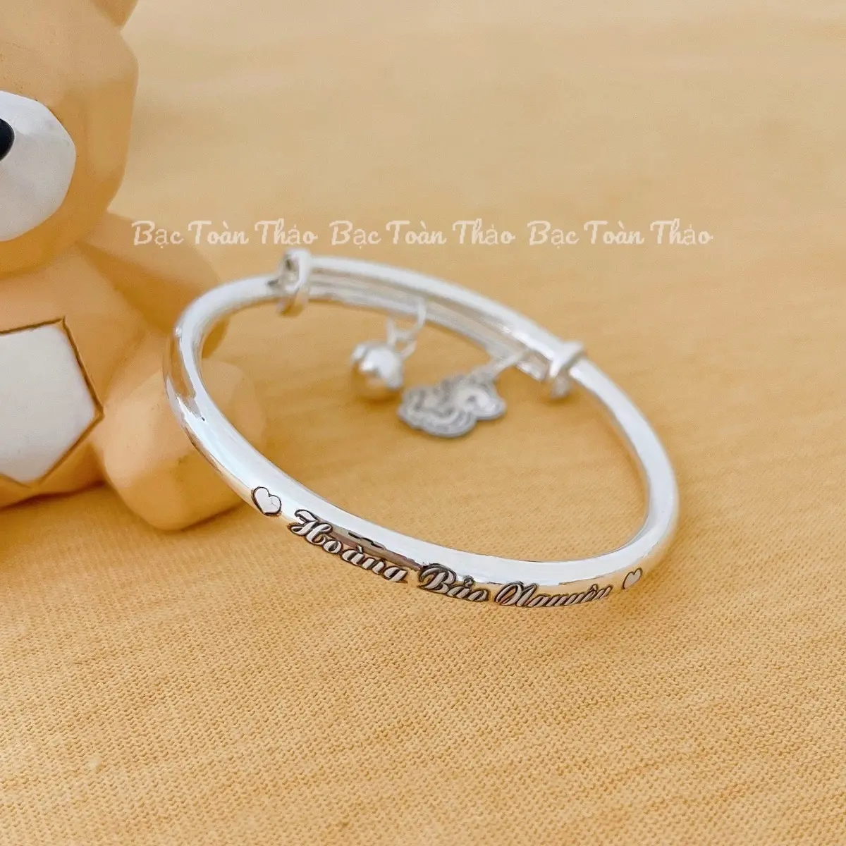 Vòng bạc khắc tên theo yêu cầu cho bé LT168