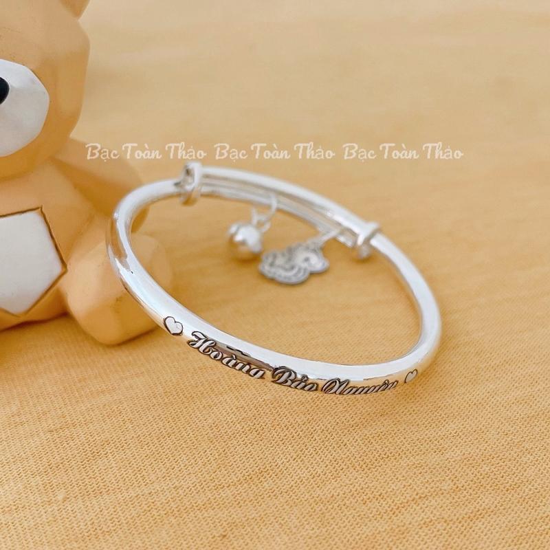  LT168 Vòng bạc khắc tên theo yêu cầu cho bé chất liệu bạc 