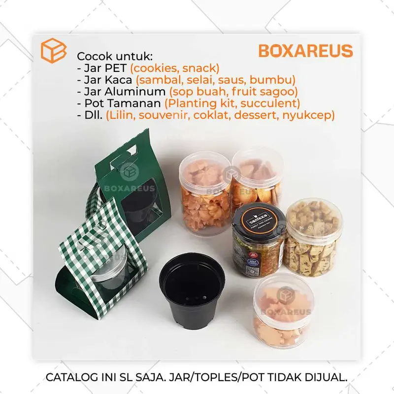 Packaging Kue Kering Box Toples Satuan Tabung Jar Kotak Gagang Tenteng | SL Jar 3