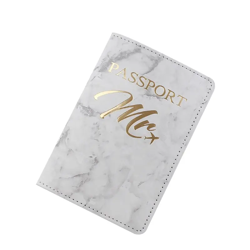 NINGC Soft Leather Couple Simple Passport Cover Passport Holder Pu Document for Case