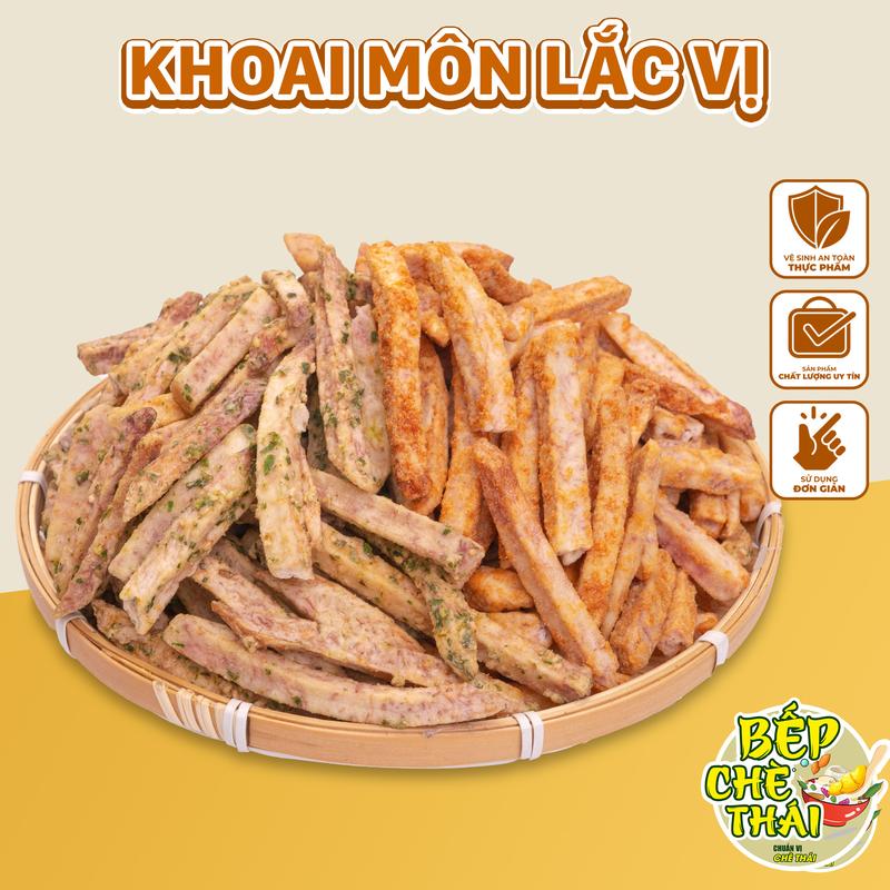Khoai môn lắc vị thăng hoa (Vị Hành Thơm Nức & Vị Trứng Cua Béo Ngậy) - Túi 250g - Bimbim Ăn Vặt Khoai Môn Sấy Giòn Snack Food Ăn Là Ghiền - Bếp Chè Thái