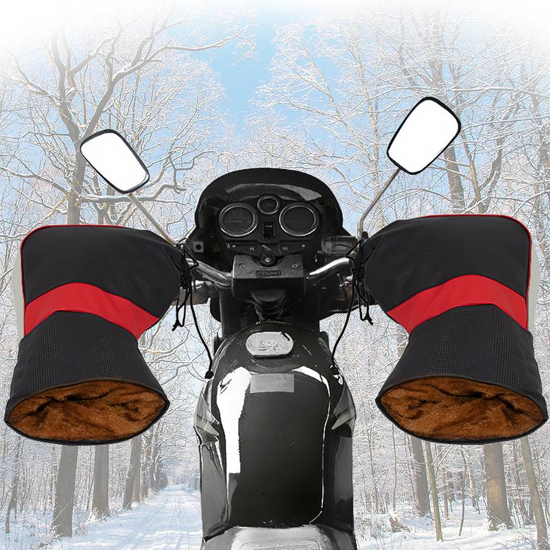 Product Introduction of (OBEEITPL) 1Pair Motorcycle Winter Warmer Gloves Handlebar Muffs Motorcycle Handlebar Cover Winter Battery Bike Windshield Gloves Windproof Warm Handle Thickened Gloves Reflective Strip 22