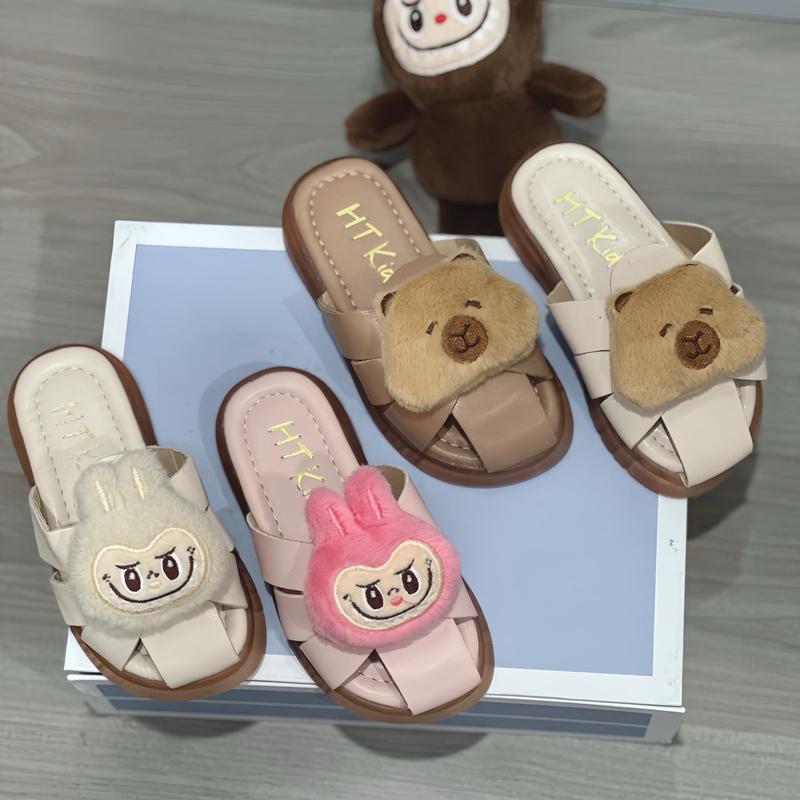 Dép sục dọ Labubu & Capybara cho bé gái bé- MUA 3 TẶNG 1 móc khoá labubu(sục dọ labubu) lông