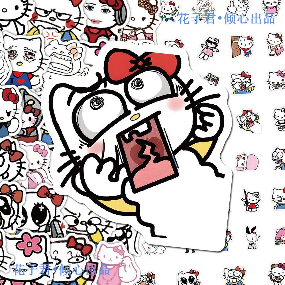 2025 Hot New 140 Sheets of Funny Hello Kitty Abstract Emoji Stickers ...