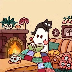 Ghost Cartoon Pattern Coloring Book, 1 Count Halloween Theme Painting Book, Early Education Coloring Book for Adults & Teens