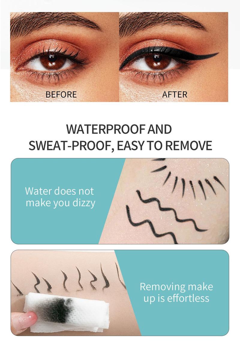 Product Introduction of QIC Cool Black Quick-Dry Eyeliner Pen, Smudge-Proof, Waterproof, Sweat-Resistant Liquid Eyeliner Pen, Aegyo-sal Pen waterline  eyeliner jeffree star  eyeliner demitra  lip  liner chiara  eyeliner demitra  lip  liner brush lipstick  hubabah  original 6