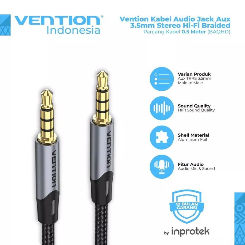Product Introduction of Vention Kabel Audio Jack Aux 3.5mm Stereo Hi-Fi Braided 1
