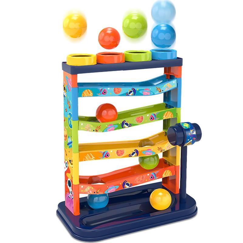 Colorful Track Rolling Ball Toy Set, Educational Pounding Toy, Fun Gift for Boys & Girls, Birthday Gift 0