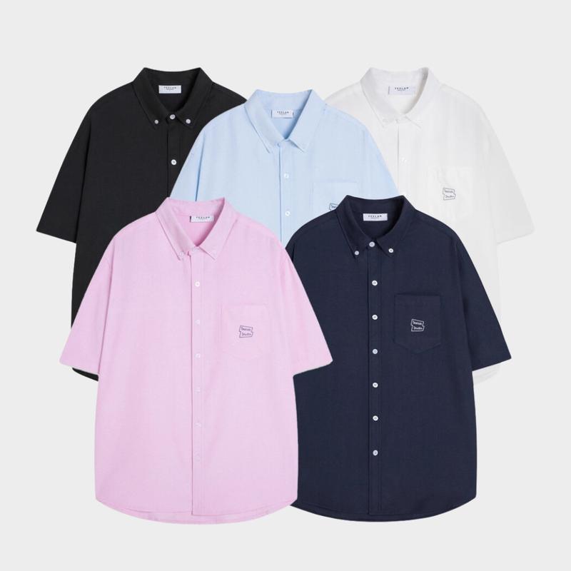 Áo Sơ Mi Tay Ngắn Teelab Eco Oxford Signature Logo Unisex Form Oversize Local Brand SS068