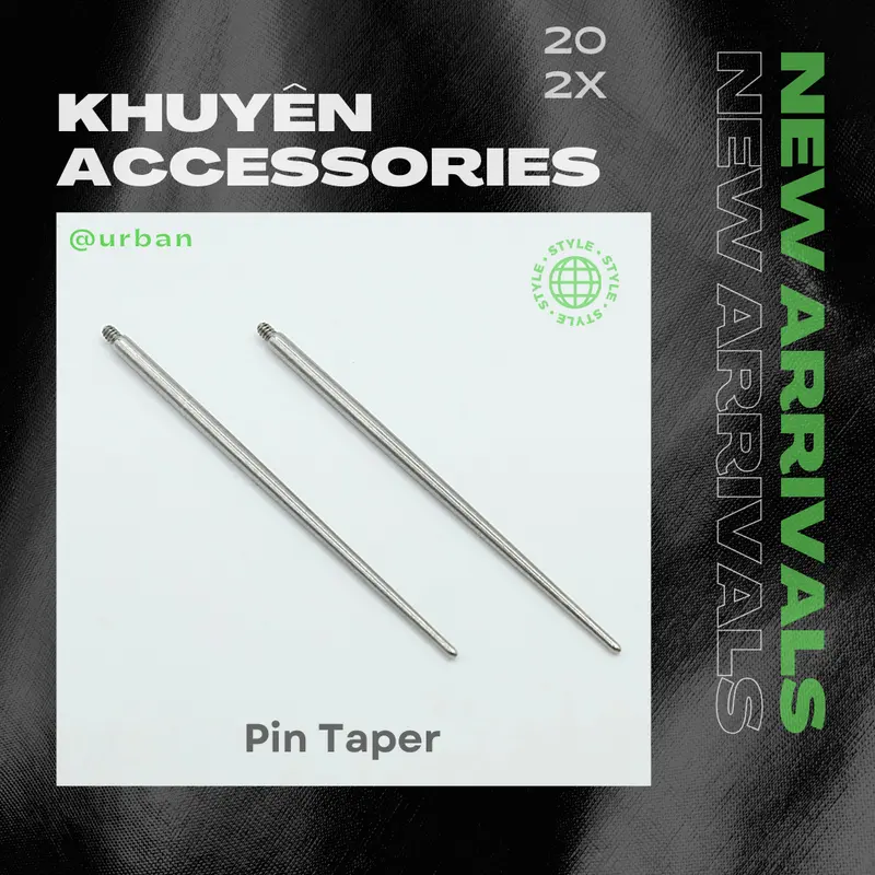 [1 CHIẾC] Pin Taper Que Hỗ Trợ Đeo KHUYÊN TITAN Thép Không Gỉ Unisex Không Gỉ Không Ngứa Không Bay Màu urban phụ kiện 0