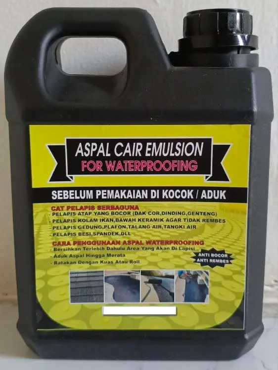 Asphalt Cair Cat Aspal Pelapis Atap Anti Bocor Air Genteng Talang Dak Beton Tembok Lembab Dinding Kolam Waterproof