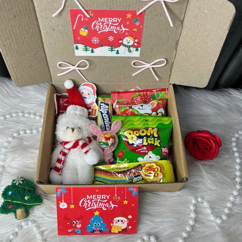 [ Sỉ 5 hộp] Hộp quà noel bản nhỏ làm quà tặng noel, quà tặng giáng sinh 0