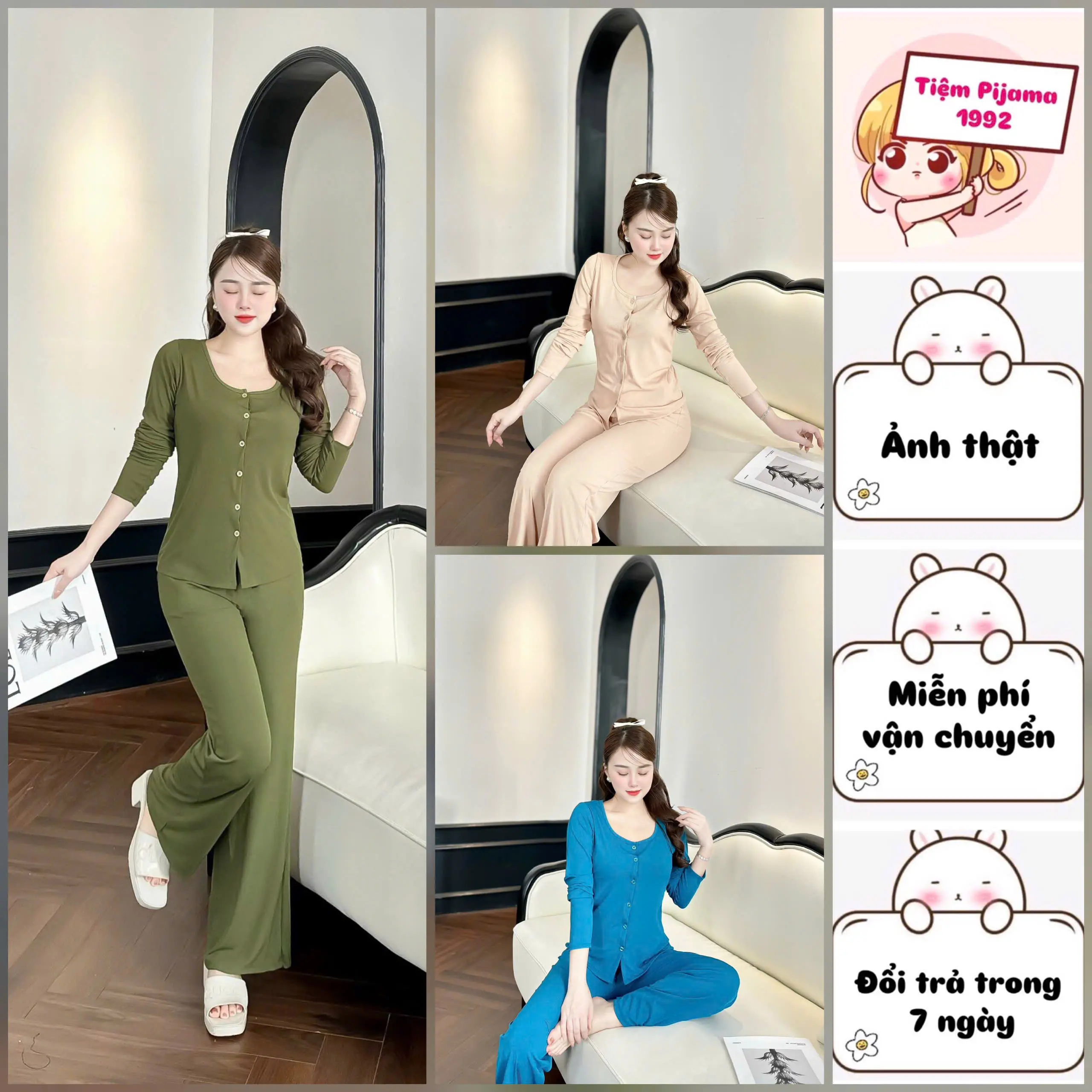Đồ Bộ Thun Tăm Lạnh Co Giãn 40-57kg Áo Nữ . freesize 40-57kg Women set  áo botieuthu boukem Voi