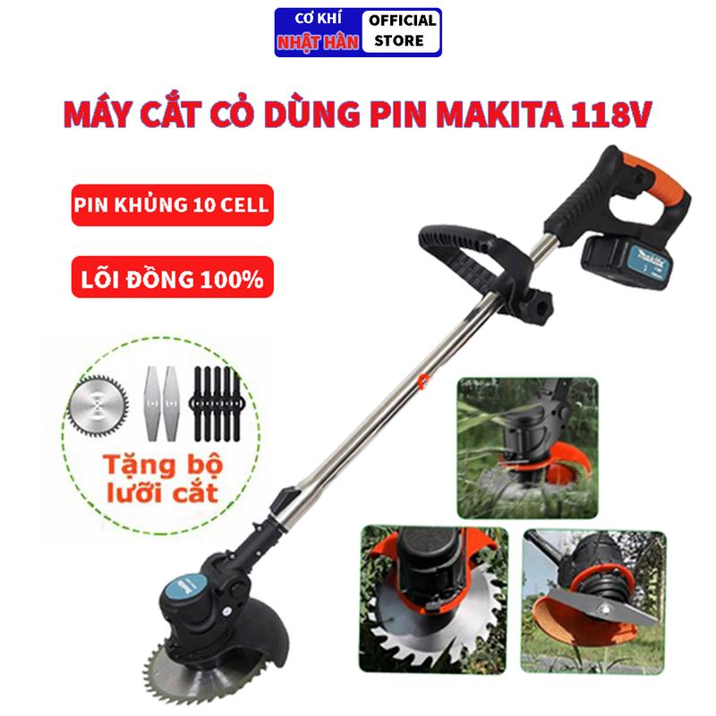 Máy cắt cỏ dùng pin makita 118v,máy cắt cỏ cầm tay mini , pin lithium 10 cell, động cơ lõi đồng 100%, bảo hành 12 tháng. máy  cắt
