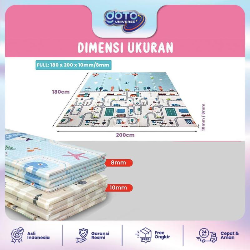 Goto [COD] Shiro Playmate Bayi Matras Lipat Playmat Anak Tebal 180x200 cm 8