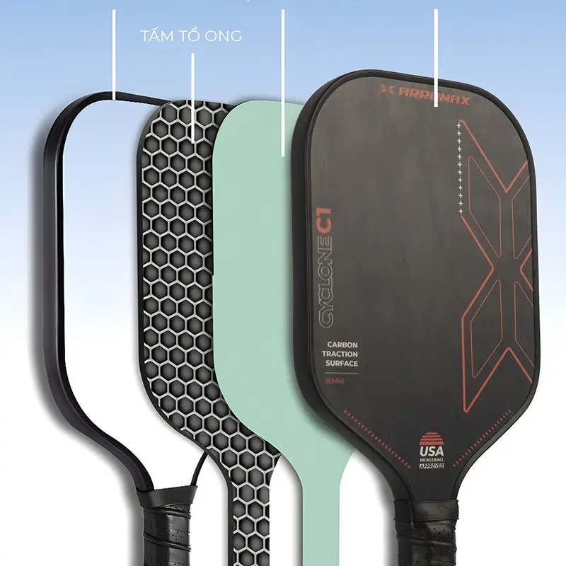 Vợt Pickleball viền đen đỏ siêu nhẹ - Super Quality PK01.8 5