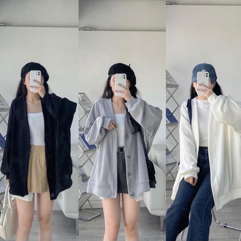 [Bigsize] Cadigan basic dày dặn đủ màu freesize v1 130cm