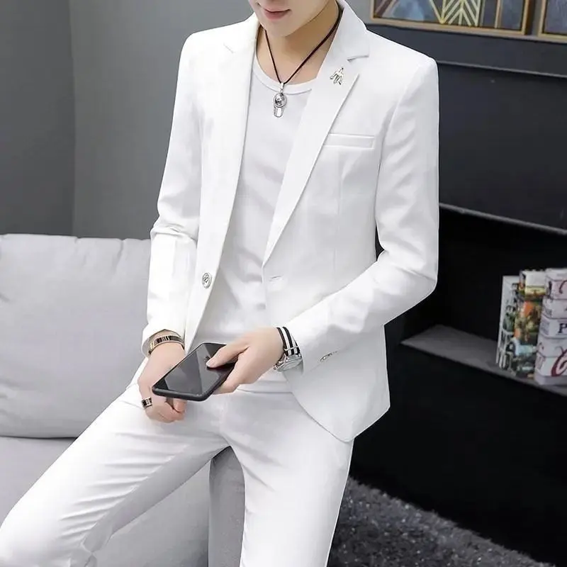 Bộ Đồ Da Cho Nam, Phong Cách Thường Ngày Dáng Ôm, Phong Cách Hàn Quốc, Áo Khoác Mỏng Đi Xe Máy Sành Điệu, Xu Hướng Mùa Thu Mới, Bộ Đồ Một Mảnh, Áo Khoác Da Đơn