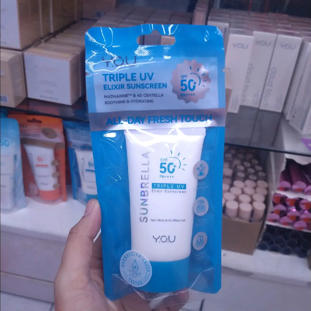 YOU Sunbrella Triple UV Elixir spf50 PA++++ 30gr SPF 50 Semua Jenis Kulit