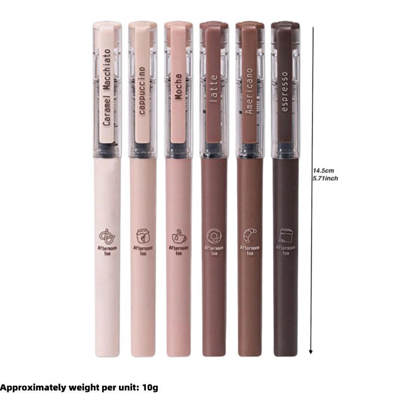 Neutral Pen, 6 Counts/set Quick Drying Writing Pen, High Aesthetic Writing Pen, Office Stationery & Supplies for Home School Office 1