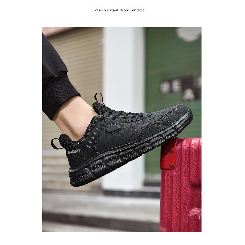 Product Introduction of Plus Size Men's Shoes Outdoor Leather Surface Running Leisure Sneaker Student Soft Bottom Travel Men's Shoes 12