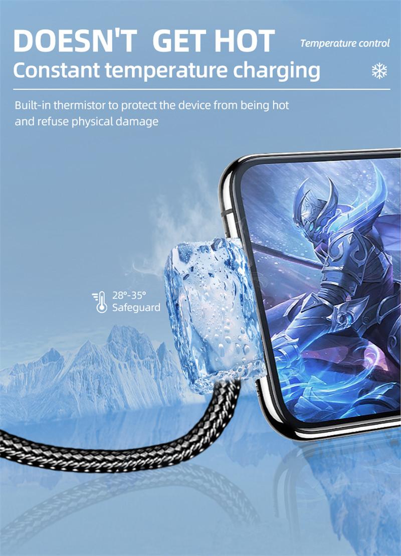 Product Introduction of Lovebay 3M USB Cable Fast Charging Cable Type C LED Phone Charger Data Cord For Huawei Xiaomi Samsung Phone Charger Fast Cable Smartphone Cellphone 14