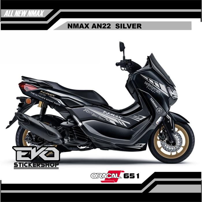 Gambar STIKER ALL NEW NMAX HITAM CUTTING STICKER SILVER AN22 dari Evostickershop Kab. Sukoharjo Tokopedia