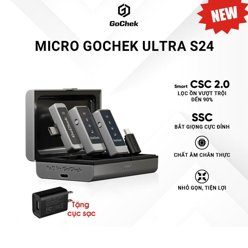 Micro thu âm không dây GoChek Ultra S24 cao cấp