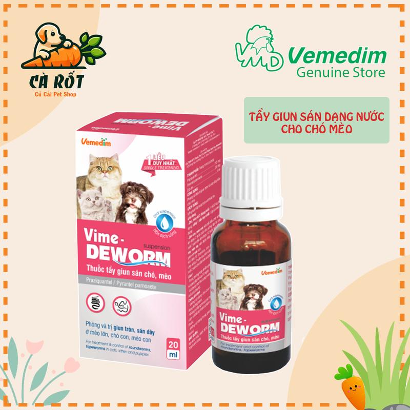 [DẠNG NƯỚC] Tẩy Giun Sán Cho Chó Mèo Vime Deworm - Có Sẵn Ống Bơm