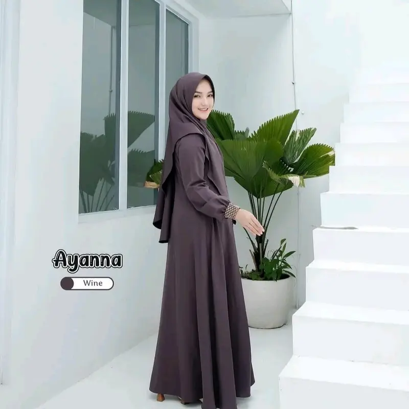 Mys - ayyana gamis set hijab wanita ukuran jumbo M L XL XXL busui priendly 5
