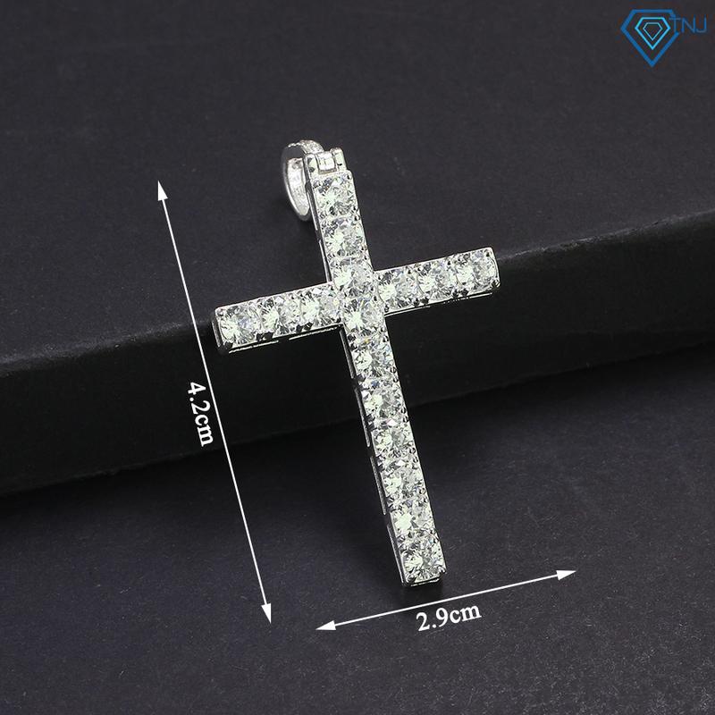Mặt dây chuyền nam bạc hình thánh giá đính đá MDCA0127 - Trang Sức TNJ