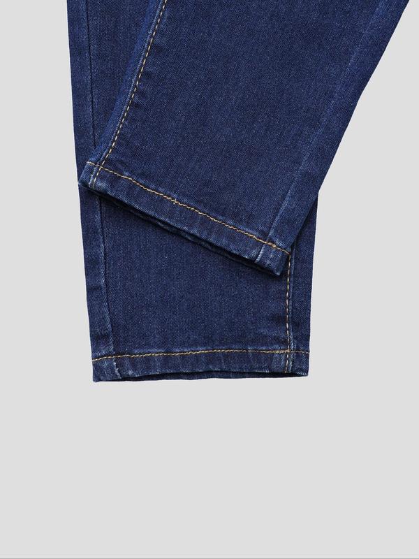 Women's Plain Ripped Pocket Jeans, Fashion Casual Denim Pants for Daily Outdoor Wear, Ladies Bottoms for Summer 5
