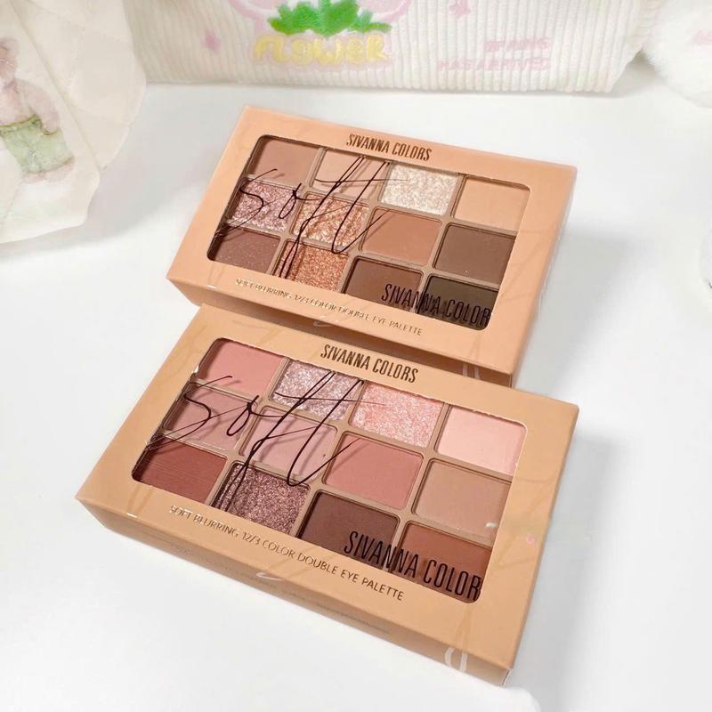 Bảng Phấn Mắt SIVANNA 15 Màu Đa Năng Kèm Phấn Bắt Sáng Tạo khối Phấn Má Hồng HF620 26.4g Mỹ Phẩm Nữ Trang Điểm Women Cosmetic