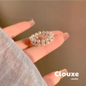 【Clouxe】Cincin Mutia Emas Kecil Indah Halus Elegan Desain Klasik Berkilauan Cocok Untuk Berbagai Acara F232