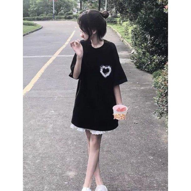 Áo phông nam nữ Tim khói , chất cotton dáng thụng co giãn mềm mát 6