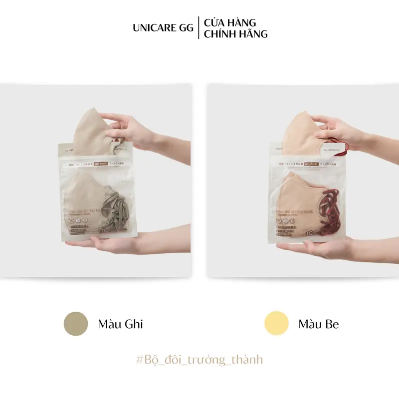 [TRỢ GIÁ HÔM NAY] UNICARE 6D (Thùng 50) Khẩu Trang Promax Cao Cấp Không Đau Tai, Chống Nước, Chống Tia UV, Phụ Kiện Che Mặt 2