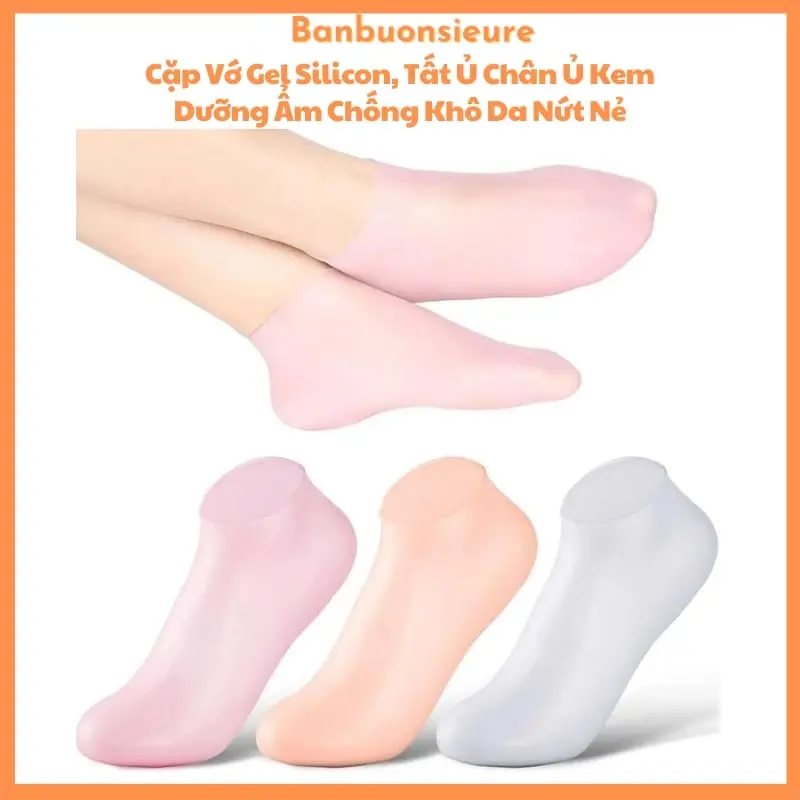 Cặp Vớ Gel Silicon, Tất Ủ Chân Ủ Kem Dưỡng Ẩm Chống Khô Da Nứt Nẻ, Vớ Ủ Chân Chăm Sóc Bàn Chân Cho Nam Nữ