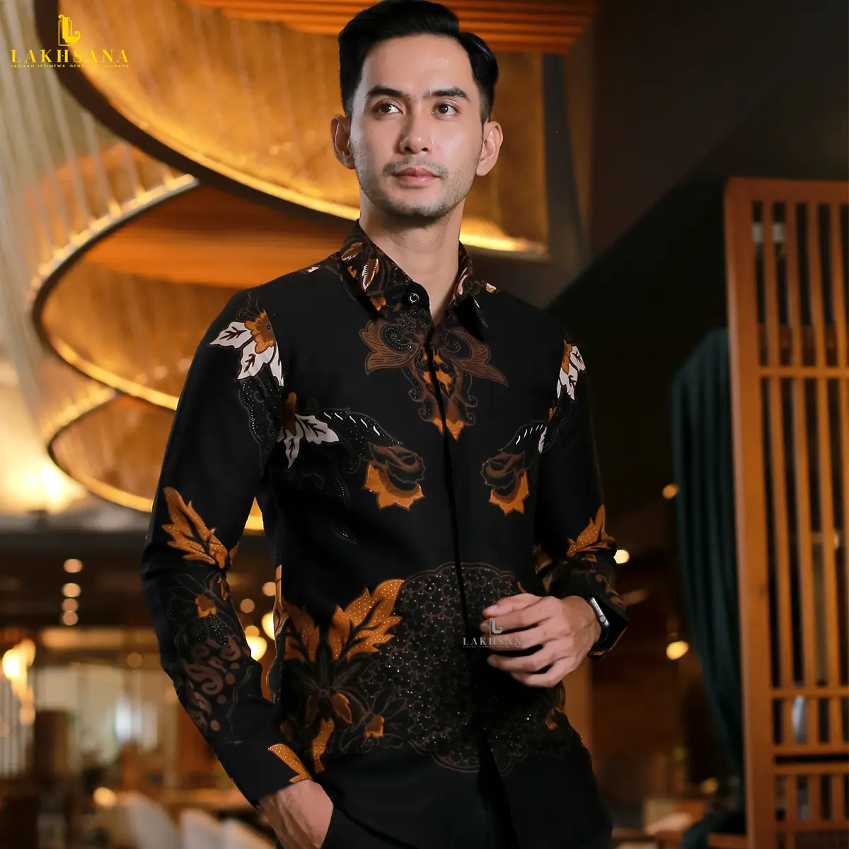 Dharma By Lakhsana Batik - Kemeja Batik Premium Slimfit Lengan Panjang Full Furing Ero Bahan Katun Primissima Lembut, Halus dan Adem Ready Size S - 2XL Baju Motif Pria Printing