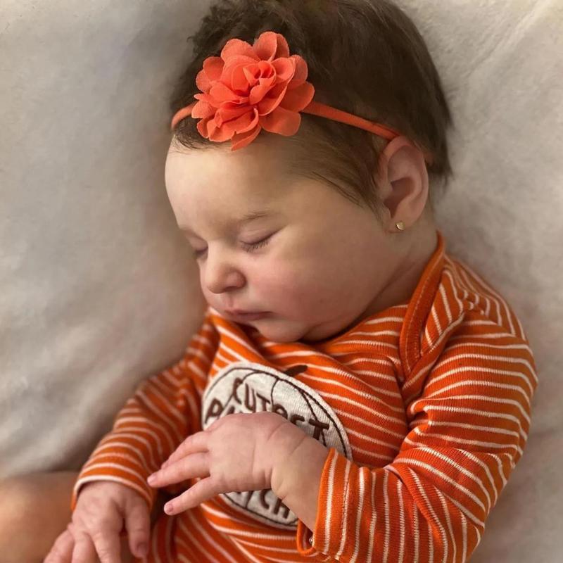 Realistic Reborn Sleeping Doll, 1 Box Cute Soft Silicone Newborn Doll, 20 Inch Alive Soft Cute Play House Toy, Handmade Gift for Child 4