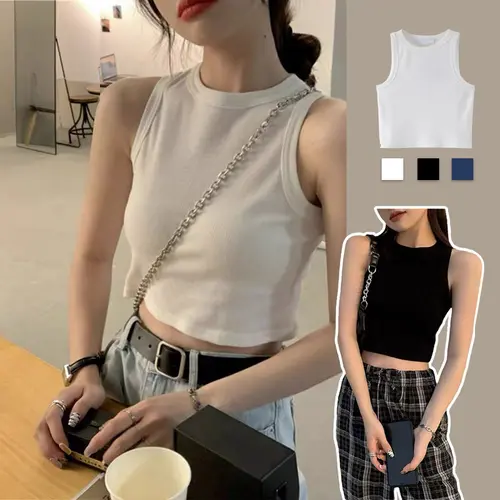 Áo vest nữ ôm co giãn mạnh mẽ, cổ áo vuông hai dây, vóc dáng dài, não cotton mềm mại,áo gile nữ,áo vest croptop,áo vest nữ dáng ngắn,áo gile bò nữ croptop,áo yếm nữ