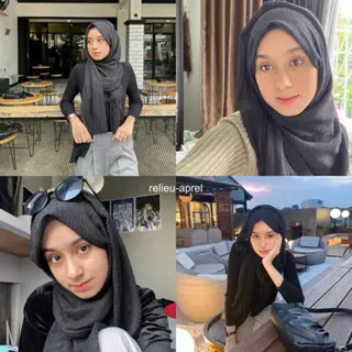 (pashmina - crinkle) adeeba • pashmina crinkle shawl - katun premium jilbab - malaysia hijab rawis kusut - viscose crinkle shawl - pashmina crinkle - pashmina crinkle hitam Muslim Airflow