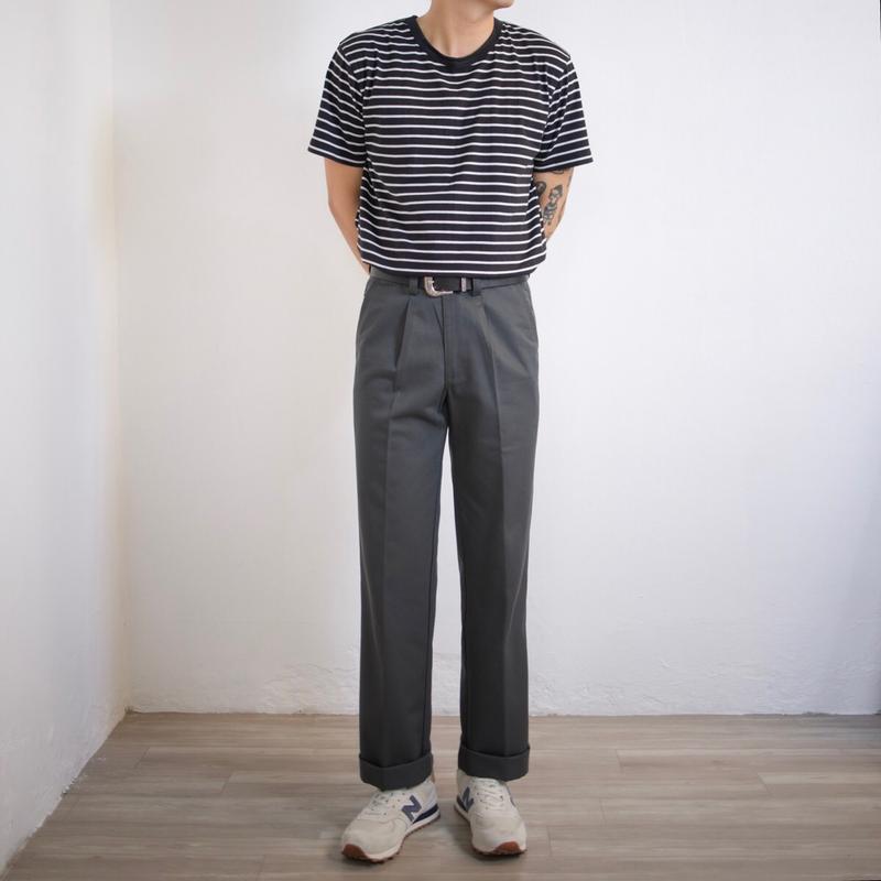 Quần Kaki nam ống suôn màu xám đậm Menswear