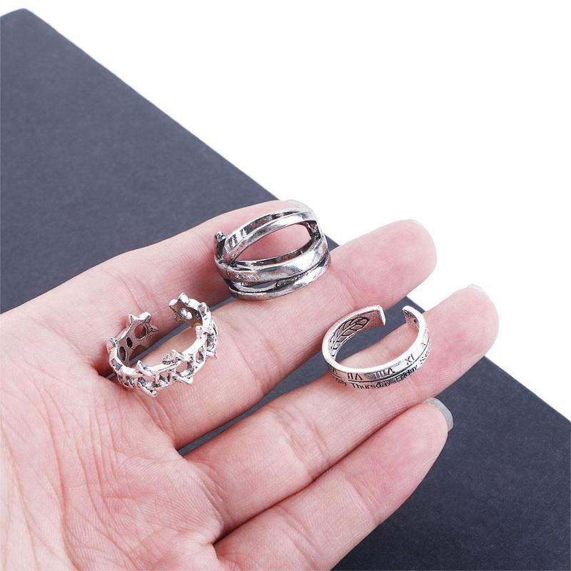 Product Introduction of Simple Personality Cool Twist Hip-hop Letter Punk Style Width Korean Style Ring Opening Adjustable Ring Female Finger Ring Couple Ring 14