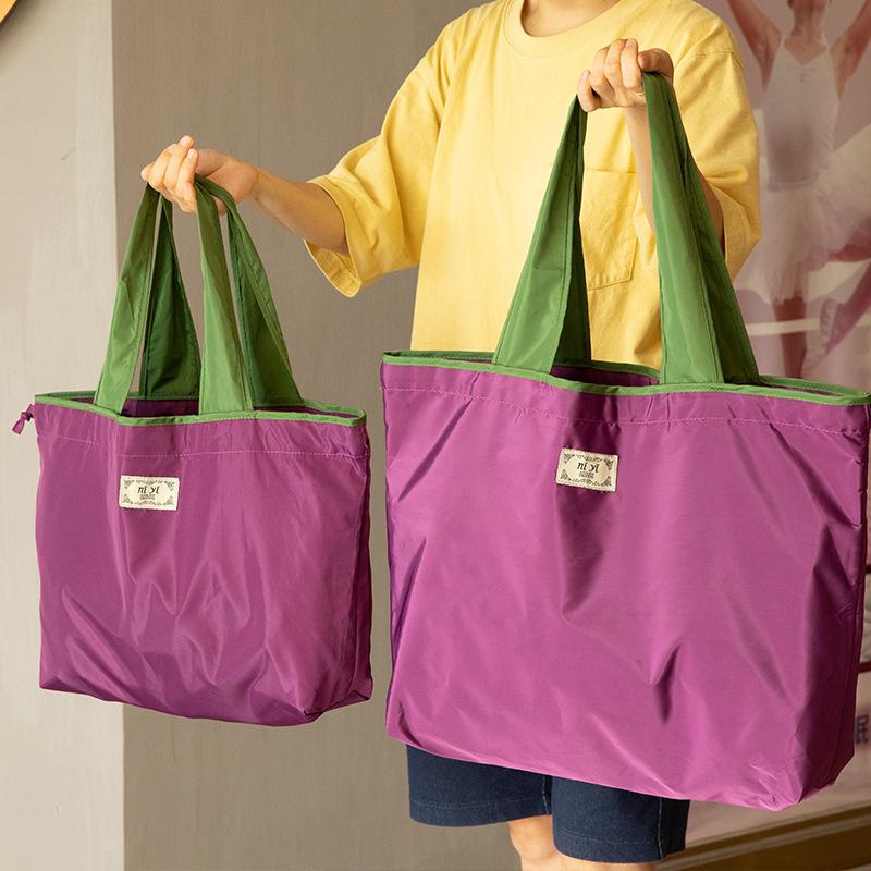 Product Introduction of Reusable Grocery Bag Large Capacity Foldable Shopping Bag With Drawstring Closure Foldable Eco-Friendly Shoulder Bag 31